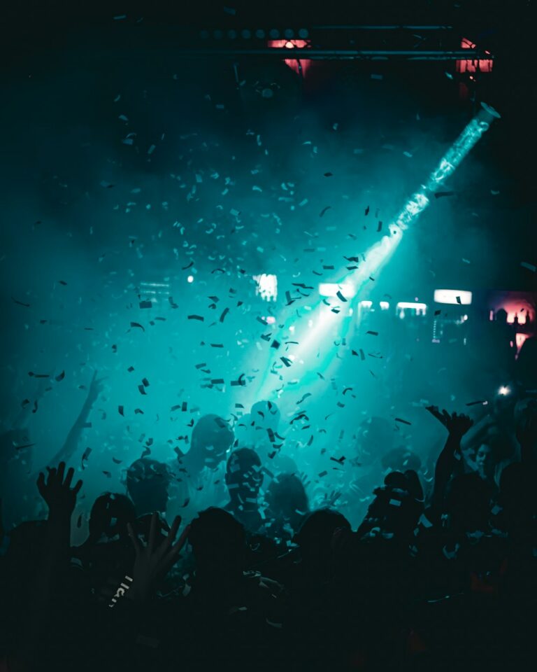Immagine d'atmosfera di una festa con musica e DJ set a Milano